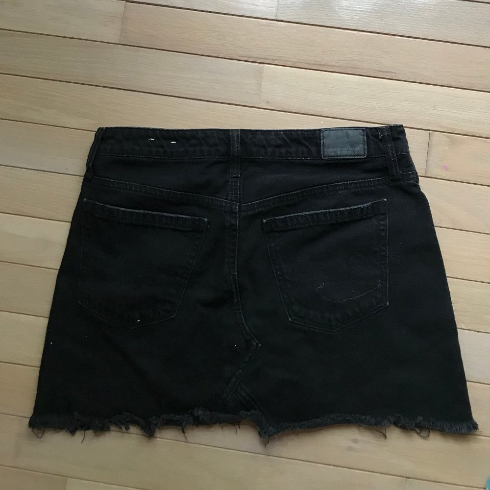 Black denim skirt